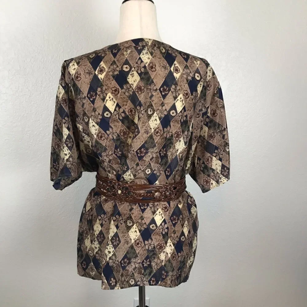 Vintage Y2K 100% silk button up blouse 22‎
